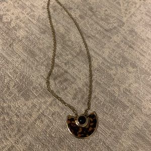 Tortoise half circle statement necklace